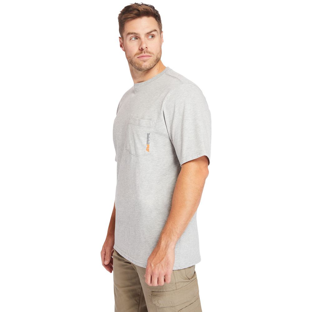 Camisetas Timberland Hombre Pro® Big & Tall Base Plate Short-Sleeve Gris - Chile UYI-340167